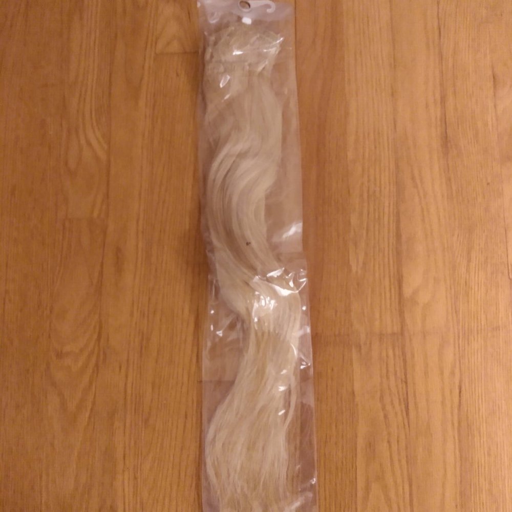 Blonde real human hair beautiful extensions used only once on my wedding